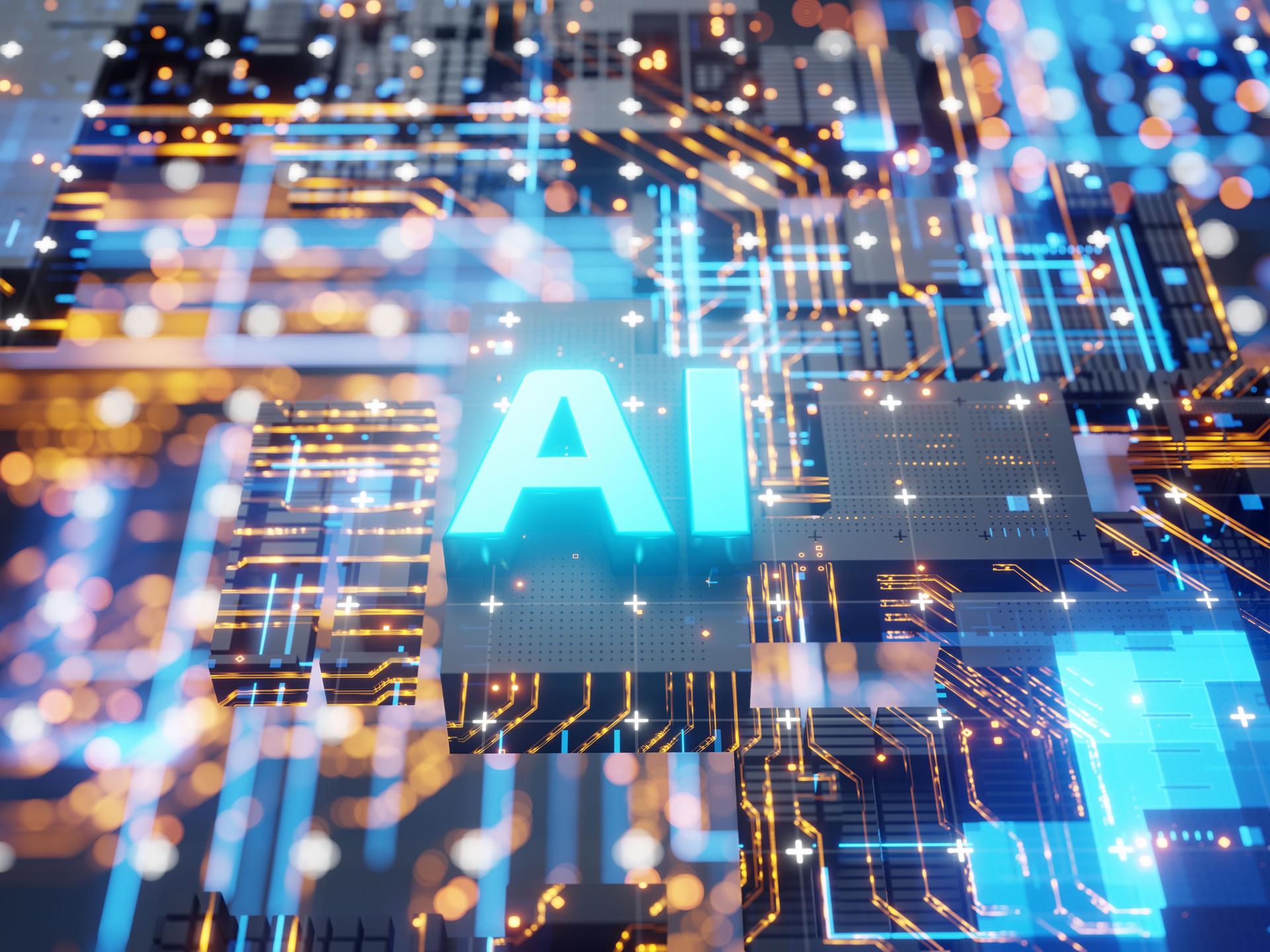 AI CPU Circuit board concept